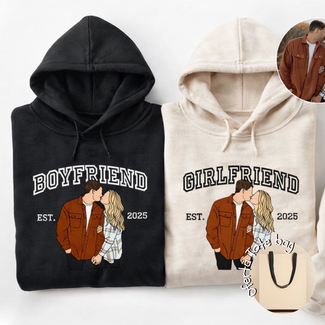 Pack 2 illustrated hoodies (couple)