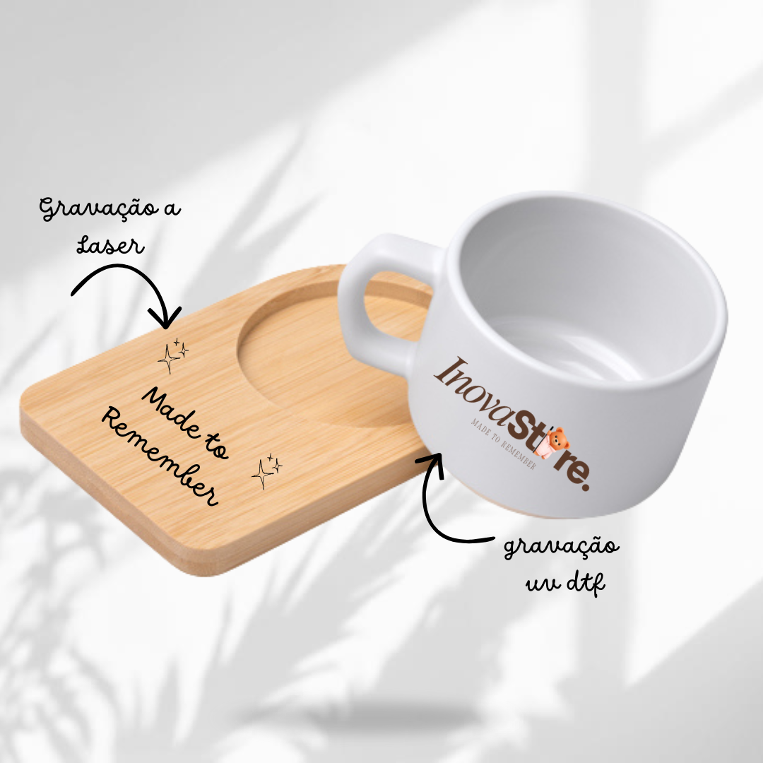 Caneca com Pratinho bambu