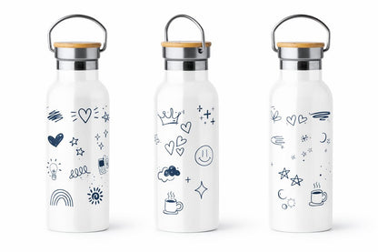 Garrafa Personalizada Tampa de Bambu