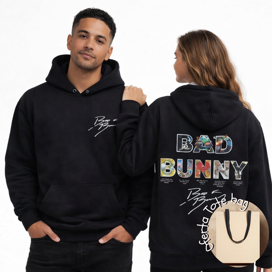 Hoodie Bad Bunny com assinatura 🐰