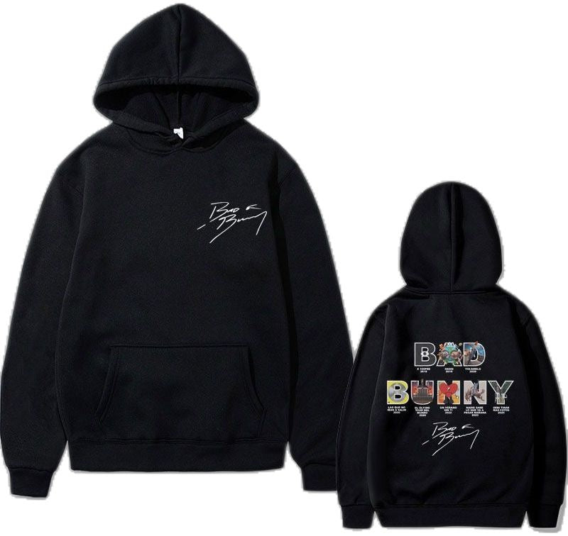 Hoodie Bad Bunny com assinatura 🐰