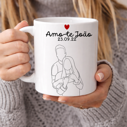 Caneca Retrato Line art