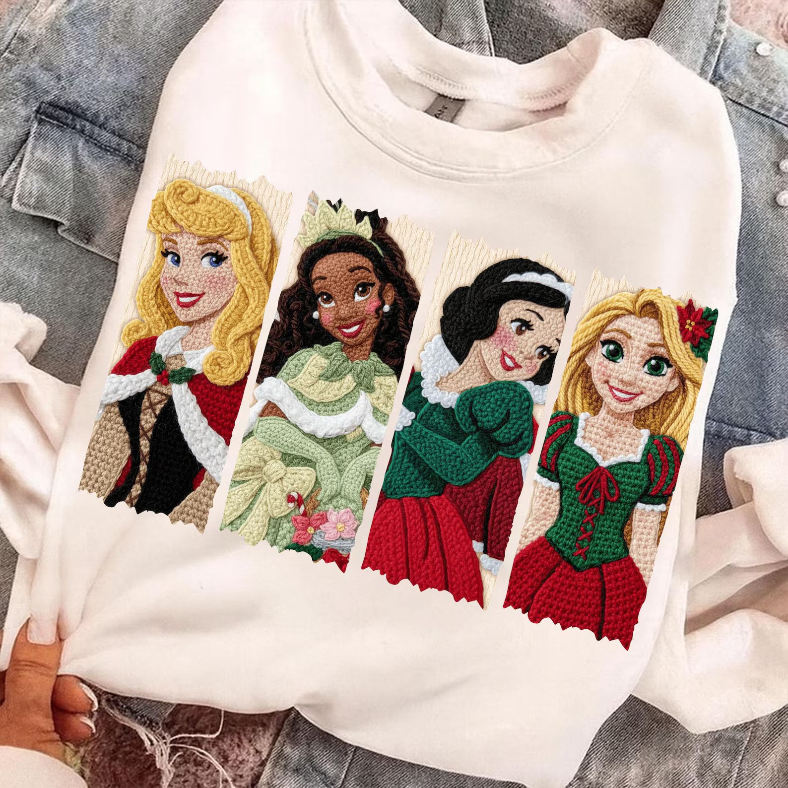 sweat efeito croche - princesas