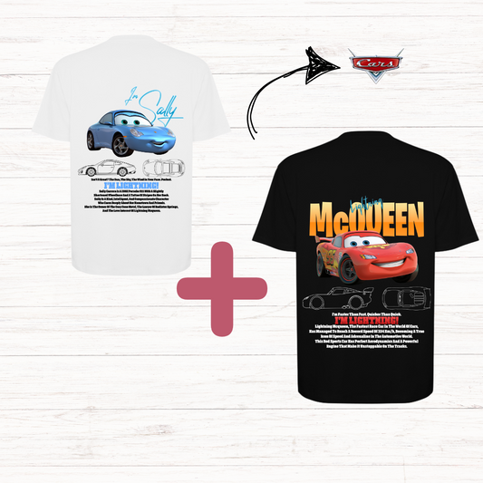 Conjunto de 2 Tshirts  Mcqueen/ Sally